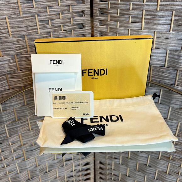 RARE Fendi Black Vitello Elite Calfskin Leather Crystal Eye Monster Long Wallet - Picture 3 of 13